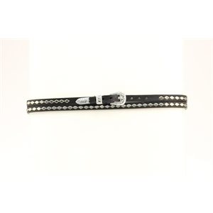 HATBAND BLACK LEATHER WITH SILVER STUD