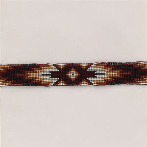 HATBAND BEADED STRETCH BURGUNDY / YELLOW / WHITE