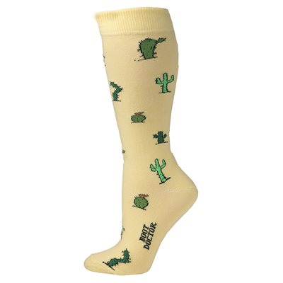 BOOT DOCTOR WESTERN SOCKS CACTUS YELLOW LADIE SZ.6-9