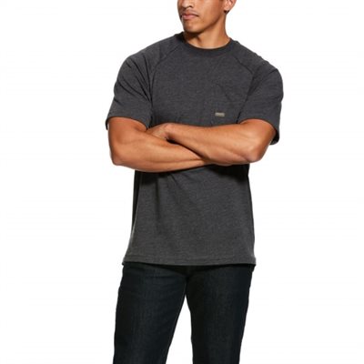 ARIAT T-SHIRT MEN'S REBAR SS COTTON STRONG CHARCOAL HEATHER MED