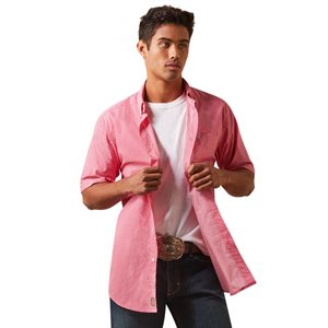 CHEMISE ARIAT HOMME MANCHE COURTE IAIN ROSE / ROUGE