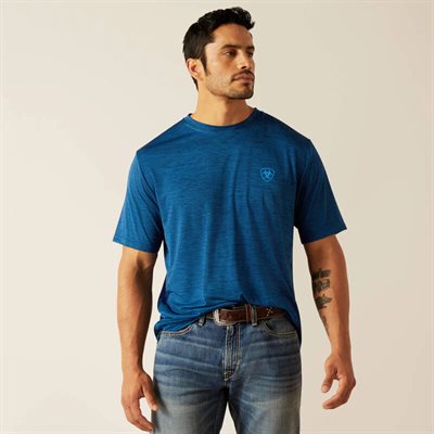 MENS ARIAT CHARGER SHORT SLEEVE SHIRT POSEIDON SMALL