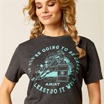 TSHIRT ARIAT FEMME BARREL BEAUTY CHARCOAL GR.S