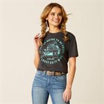 ARIAT TSHIRT FOR WOMAN BARREL BEAUTY CHARCOAL XSMALL