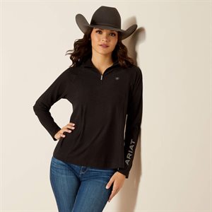 ARIATTEK 1 / 4 ZIP LAGUNA L / S TOP BLACK FOR WOMAN