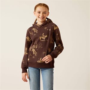 YOUTH HOODIE RANCH SCENE RANCHIN PRINT