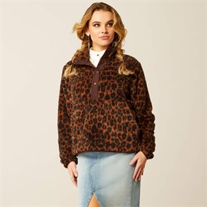 SWEATSHIRT ARIAT BERBER FEMME SHERPA SNAP LILA LEOPARD 