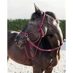 ROPE HALTER WITH REIN BURGUNDY SZ:PONY