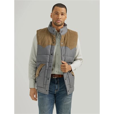 WRANGLER MEN VEST NO SLEEVES GREY / BEIGE SMALL