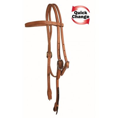 WESTERN RAWHIDE BROWBAND HEADSTALL QUICK CHANGE GOLDEN