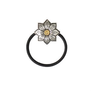 HAIR ELASTIC WITH SILVER FLOWER CONCHO