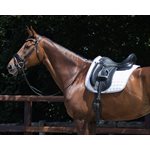 DRESSAGE GIRTH ANATOMICAL QHP LEATHER BLACK 30'' (75CM)