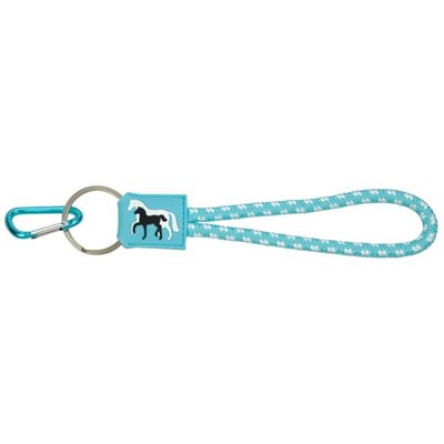 CORDE PORTE CLÉS JUMENT ET SON POULAIN TURQUOISE