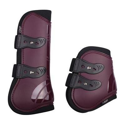 TENDON BOOTS SET FRONT AND REAR QHP MAROON PONY