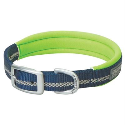 COLLIER POUR CHIEN REFLECHISSANT TERRAIN DOG NAVY / LIME SM 13"