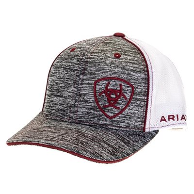 ARIAT CAP GREY / WHITE RED LOGO