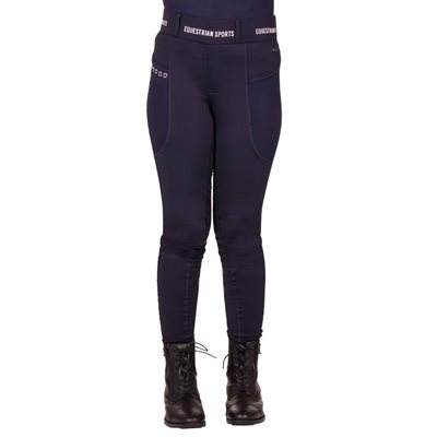 PANTALON QHP JUNIOR JADY PULL-ON HALF GRIP SILICONE MARINE 8ANS