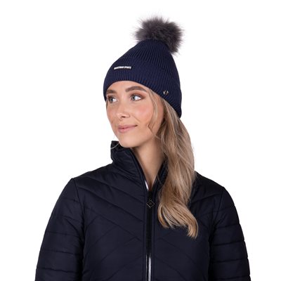 QHP POMPOM BEANIE SILVIE NAVY O / S