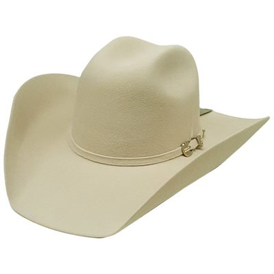 BEIGE FELT COWBOY HAT WITH BUCKLE SZ.7 1 / 8 (57)