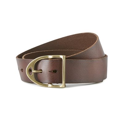 ARIAT LEATHER BELT WITH STIRRUP BROWN SMALL