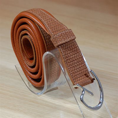 STRAIGHT ATHENS TAN LEATHER BELT DY'ON 120 CM LARGE