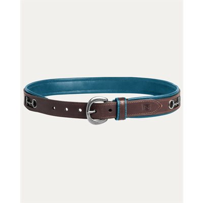 CEINTURE NOBLE AVEC MORS BRUN / TURQUOISE GR.XSMALL