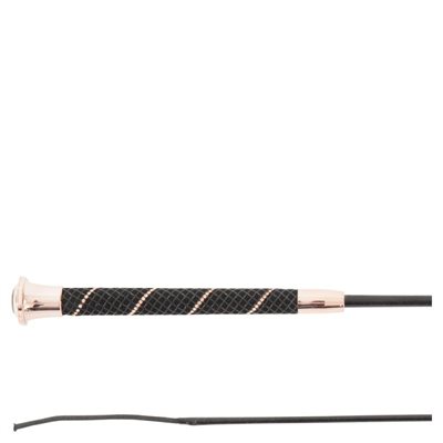 DRESSAGE WHIP BLACK / PINK GOLD ANDROMEDA 100CM BR