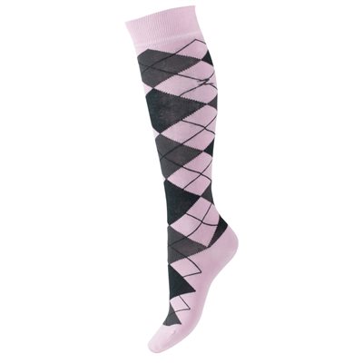 HORZE ALANA CHECKED SOCKS LILAC / GREY 6-7.5