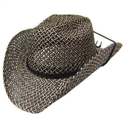 CHAPEAU COWBOY 599 NOIR / BEIGE GR.ONE SIZE