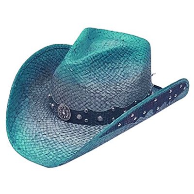 CHAPEAU COWBOY 4665 TURQUOISE / GRIS GR.MEDIUM