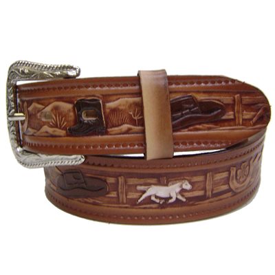 CEINTURE BRUNE DESSIN 715589 GR34