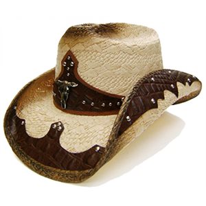 COWBOY HAT LIGHT BROWN / CREAM 8483 