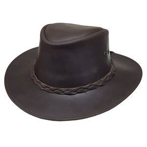 COWBOY HAT LEATHER BROWN 