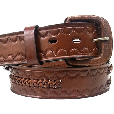 CEINTURE WESTERN BRUNE AVEC TISSAGE GR.32 