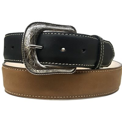 CEINTURE WESTERN TAN ET NOIRE GR. 38