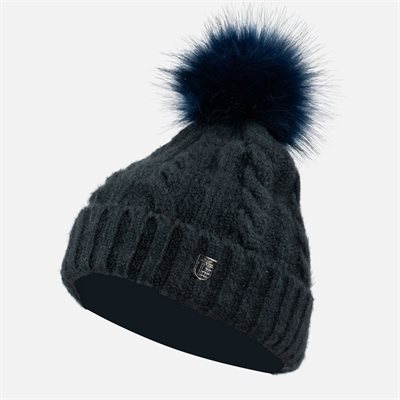 TUQUE HORZE POUR ENFANT MADDOX AVEC POMPON BLEU MARIN ONE SIZE