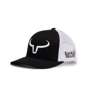 CASQUETTE RANCH BRAND NOIR MESH BLANC LOGO BLANC