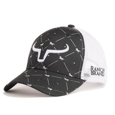 RANCH BRAND CAP PONYTAIL LITTLE HORSE LOGO WHITE