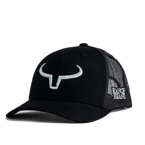 CASQUETTE RANCH BRAND NOIR MESH NOIR LOGO SILVER