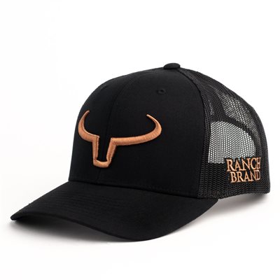 RANCH BRAND CAP BLACK MESH BLACK LOGO COOPER