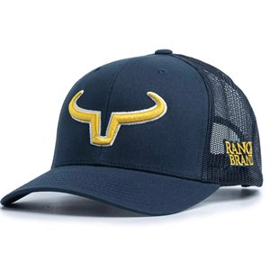 CASQUETTE RANCH BRAND MARINE MESH MARINE LOGO JAUNE / BLANC