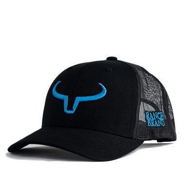 CASQUETTE RANCH BRAND NOIR MESH NOIR LOGO BLEU