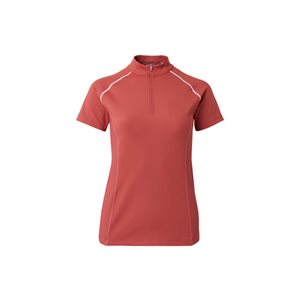 B VERTIGO ADARA WOMENS COOL TECH TRAINING SHIRT ZIP CORAL 8