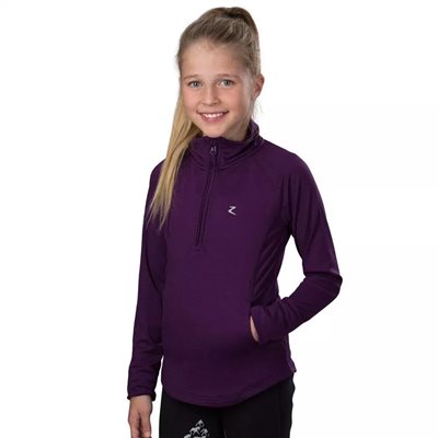 HORZE JUNIOR ANDIE 1 / 4 ZIP ANDIE PURPLE SHIRT SIZE.XSMALL