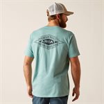 ARIAT WORK DIAMOND MEN'S T-SHIRT OIL BLUE HEATHER SMALL