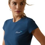 CHANDAIL ARIAT FEMME MANCHE COURTE PETROLEUM LOGO SCRIPT XSMALL