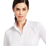 CHEMISE ARIAT SUNSTOPPER PRO 2.0 SHOW 1 / 4 ZIP BLANC / ROSE MEDIUM