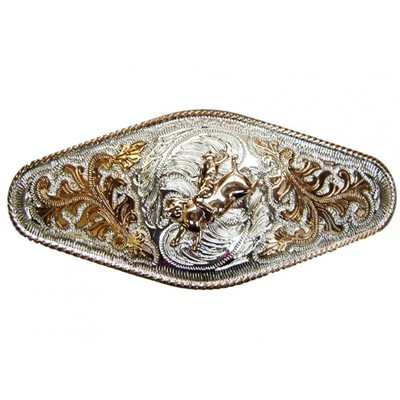 MODESTONE UNISEX TROPHY BELT BUCKLE RODEO BUCKING BULL FILIGREE O / S SILVER