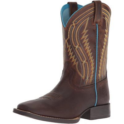 BOTTES WESTERN ARIAT ENFANT CHUTE BOSS BRUN / TURQUOISE GR.2