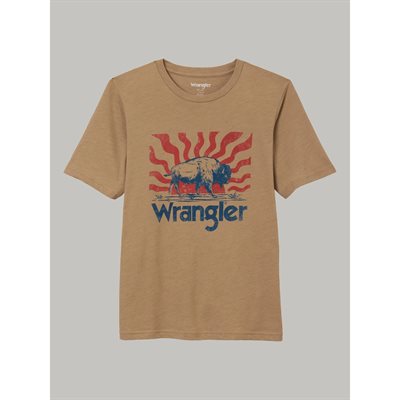 TSHIRT GARCON WRANGLER BISON BEIGE XXSMALL